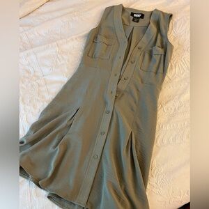 DKNY Olive Green Sleeveless Dress